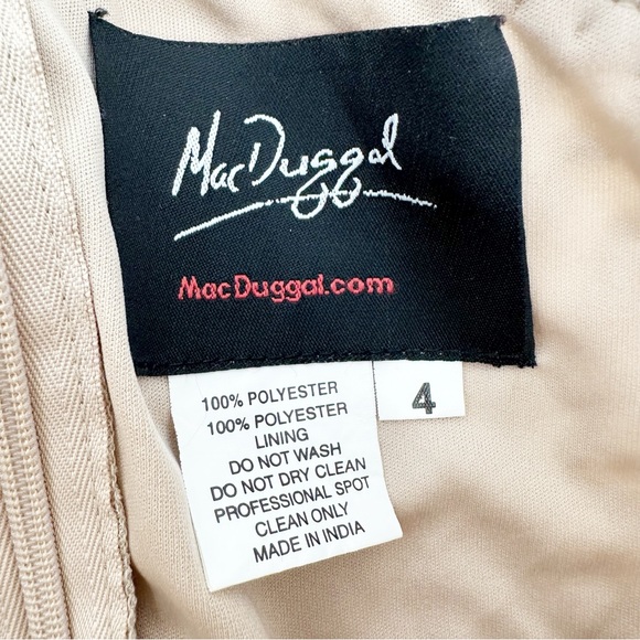 Mac Duggal 10726 Gold Silver One Shoulder Floor Length Evening Gown 4 Formal - Picture 8 of 8